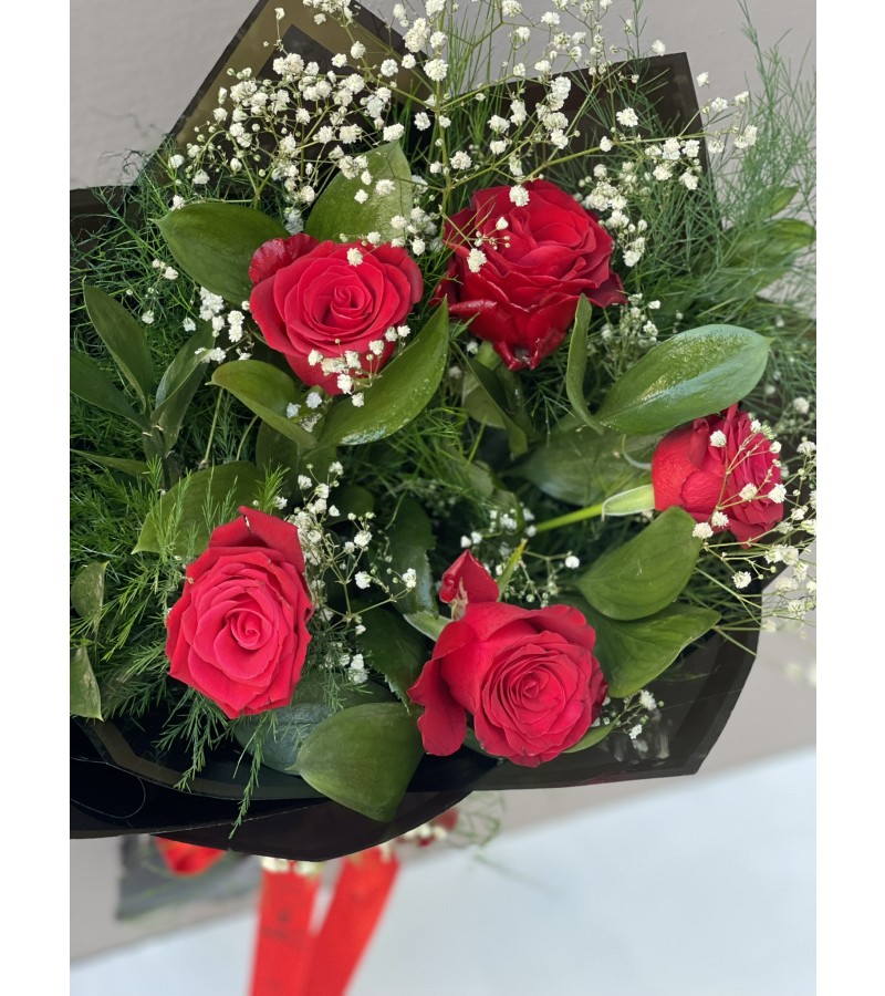 5'Li Kırmızı Gül Buketi