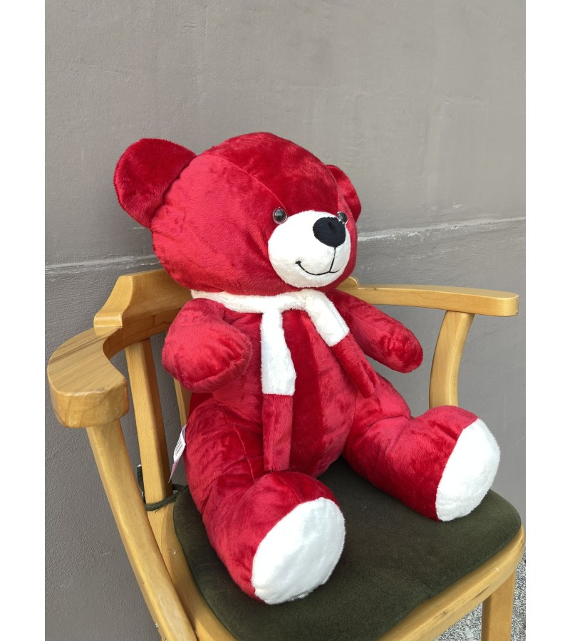 55 cm Kırmızı İthal Oturan Ayı