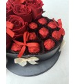 Yapay Çiçekli,Ayıcıklı Kalp Çikolata Kutusu