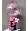 Pembe Konsept Balonlu, Çikolatalı Rose Teddy Bear