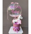Unicorn Kadife Kutu Çikolata Konseptli Balonlu Kutu