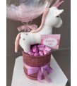 Unicorn Kadife Kutu Çikolata Konseptli Balonlu Kutu