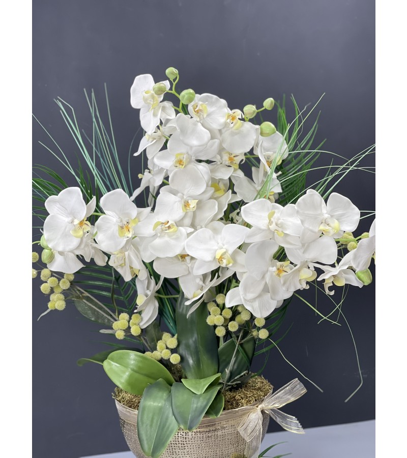 Altın Işıltılı Şık Yapay Orkide