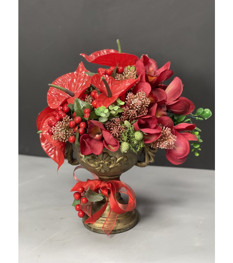 Altın Asalet Kırmızı Aranjman