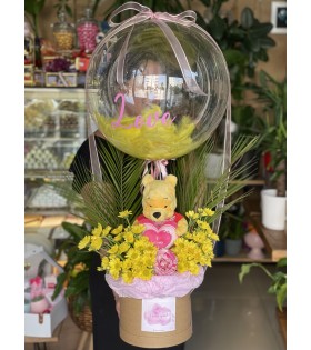 LOVE Konseptli Sarı&Pembe Balonlu Hediye Kutusu