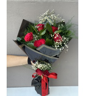 5'Li Kırmızı Gül Buketi