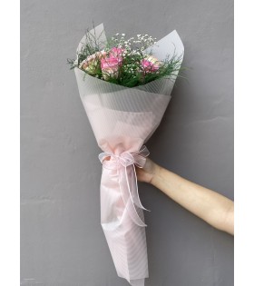 5'Li Pembe Gül Buketi