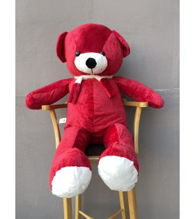 Kırmızı 130 cm İthal Kadife Peluş Ayıcık