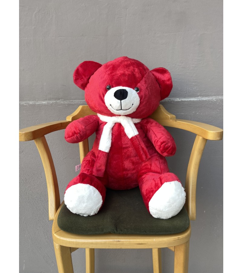 55 cm Kırmızı İthal Oturan Ayı