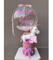 Unicorn Kadife Kutu Çikolata Konseptli Balonlu Kutu