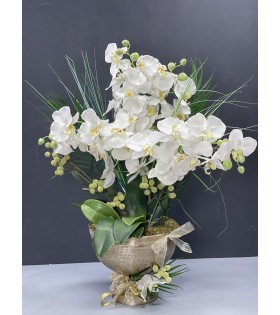 Altın Işıltılı Şık Yapay Orkide